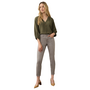 French Dressing Olivia Fringed Slim Ankle Jean in Stone Grey