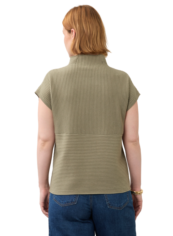 French Dressing Ottoman Sweater Top in Olive