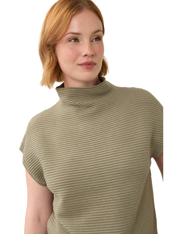 French Dressing Ottoman Sweater Top in Olive