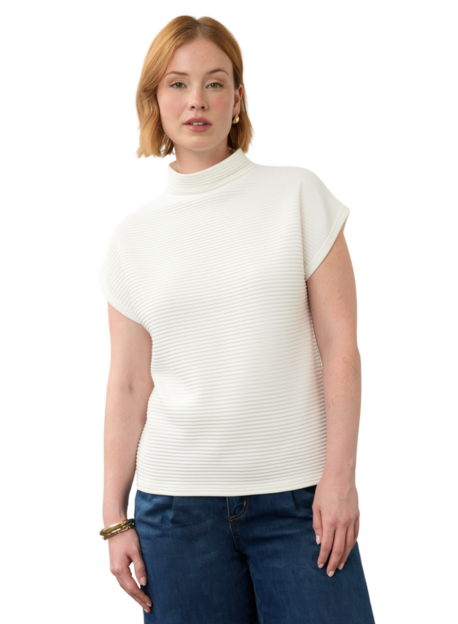 French Dressing Ottoman Sweater Top in Ivory