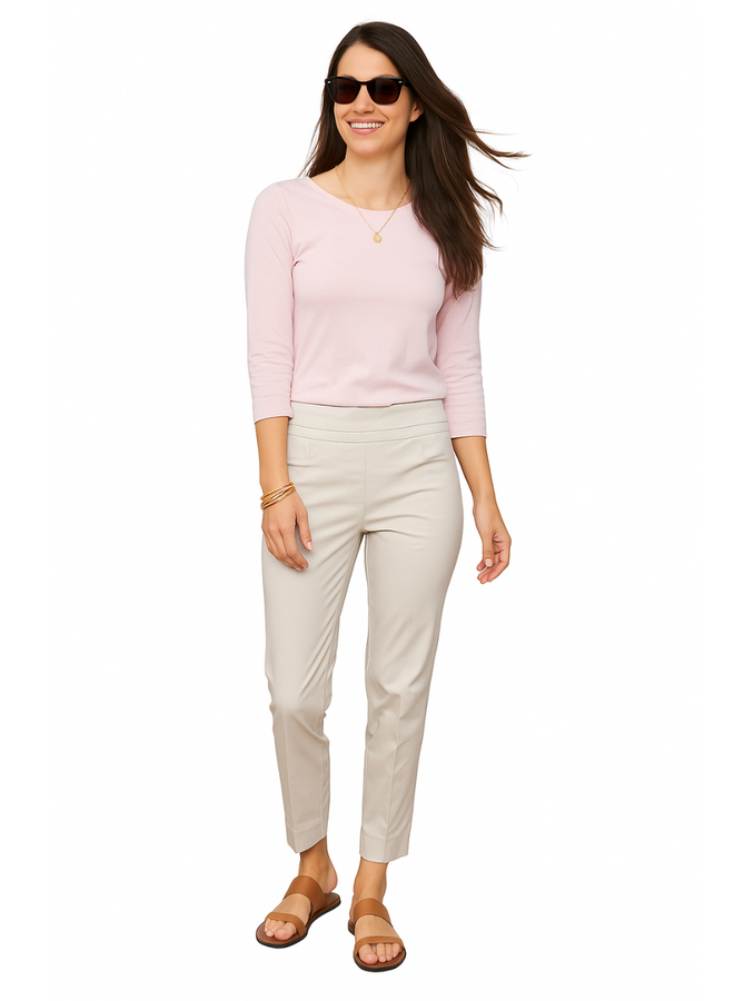 Renuar Cigarette Ankle Pant in Oyster