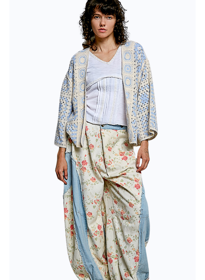 Blue Crochet Cardigan