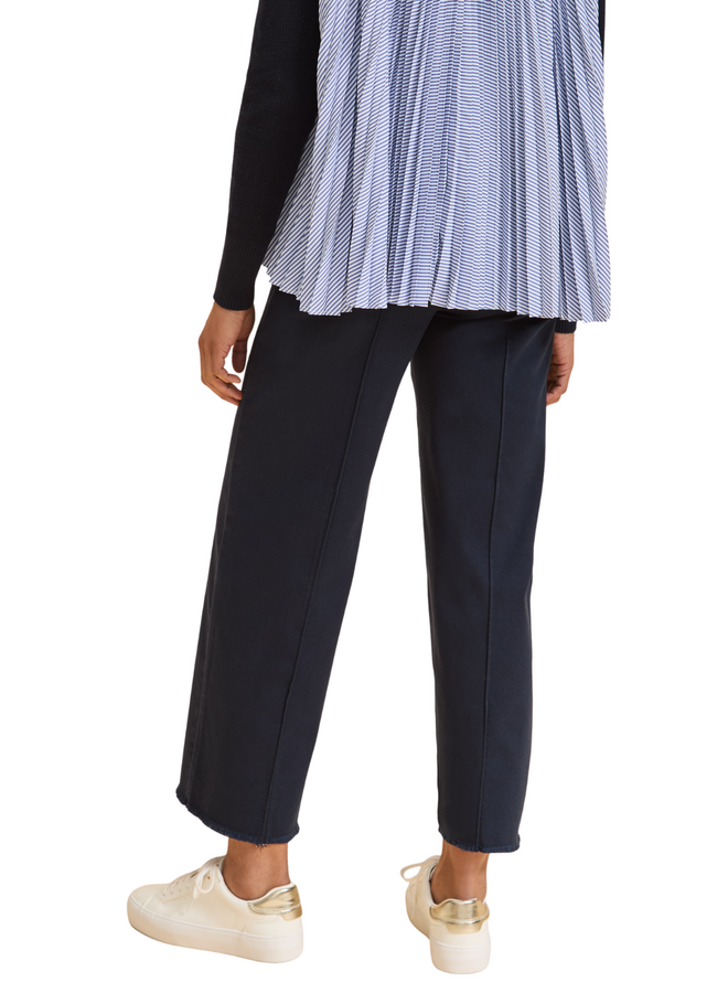 French Dressing Olivia Fringed Wide Leg Jean in Navy