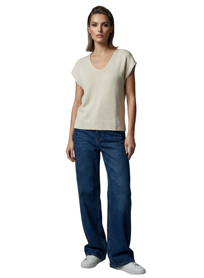 Renuar Easy V-Neck Knit Top in Two Colors