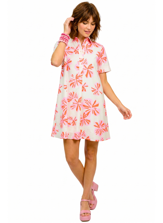 Uncle Frank Flower Swing Shirt Dress
