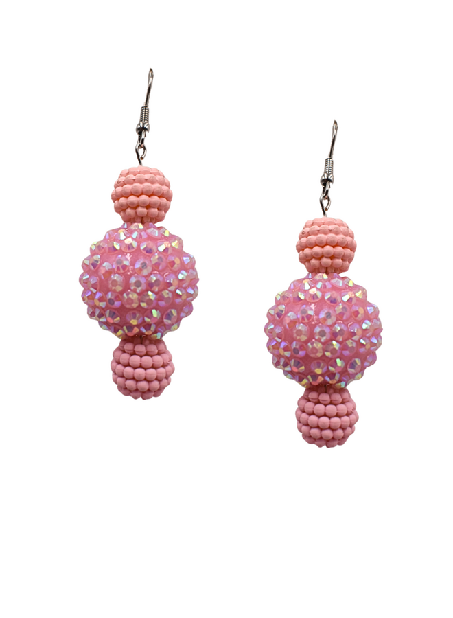 Pink Disco Ball Earrings