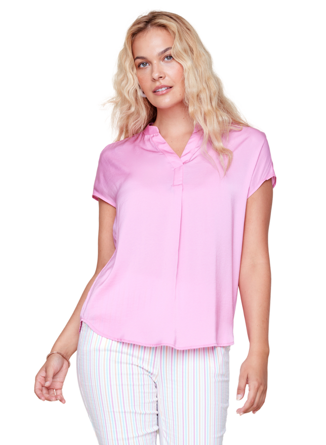 Renuar Essential Short Sleeve Top In Bonbon