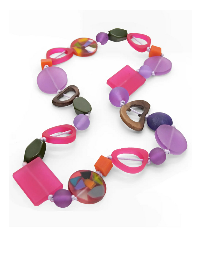 Pink Sunset Resin Necklace