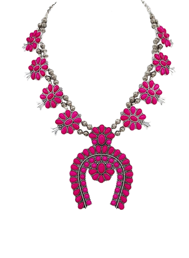 Pink Squash Blossom Necklace
