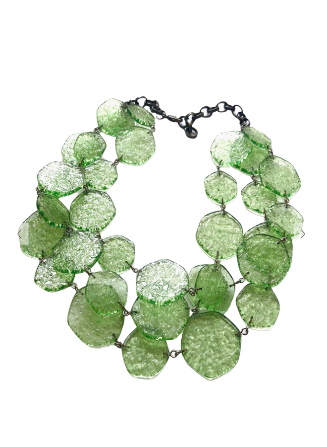 Leete Lovendale Apple Green Ice Chip Necklace