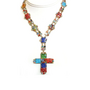 Sweet Romance Millefiori Cross Necklace