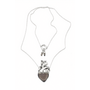 Maria Dolores Vital Heart Necklace in Silver Smoked Quartz