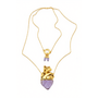 Maria Dolores Vital Heart Necklace in Gold Amethyst