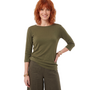Bryn Walker 3/4 Sleeve Ribbed Tee in Jasper Green