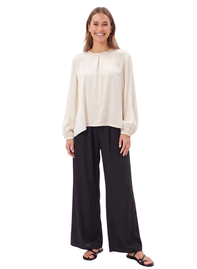 Bryn Walker Lucinda Satin Shirt in Cream