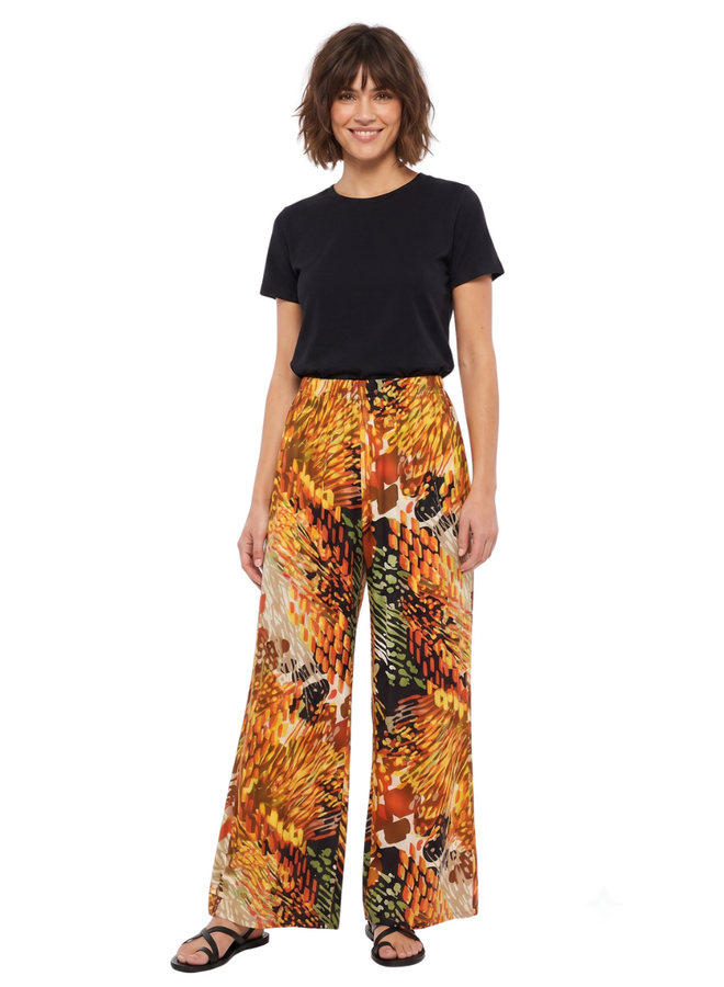 Bryn Walker Printed Osca Satin Pant in Cream