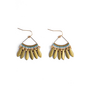 Beaded Heirloom Fan Earrings in Olive