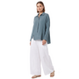 Gerties Half Placket Shirt in Dusty Blue