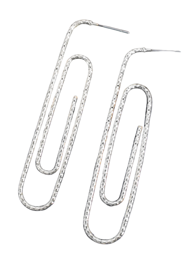 Silver Paperclip Earrings
