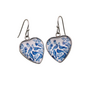 Vintage Blue Birds Heart Earrings