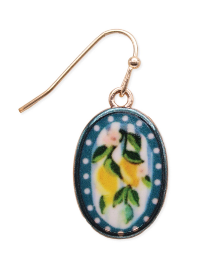 Lemon Branch Oval Earrings