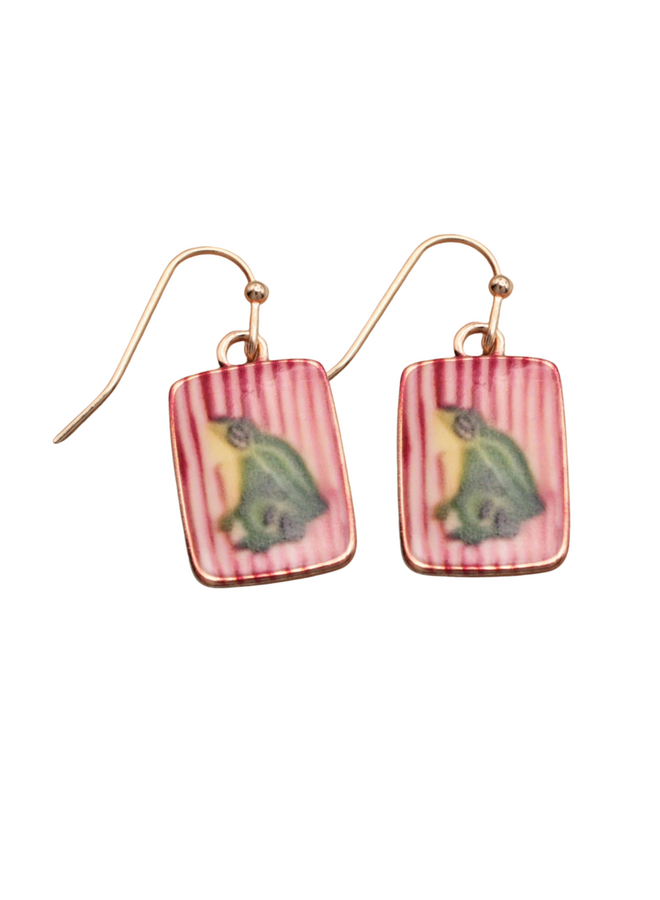 Striped Frog Earrings