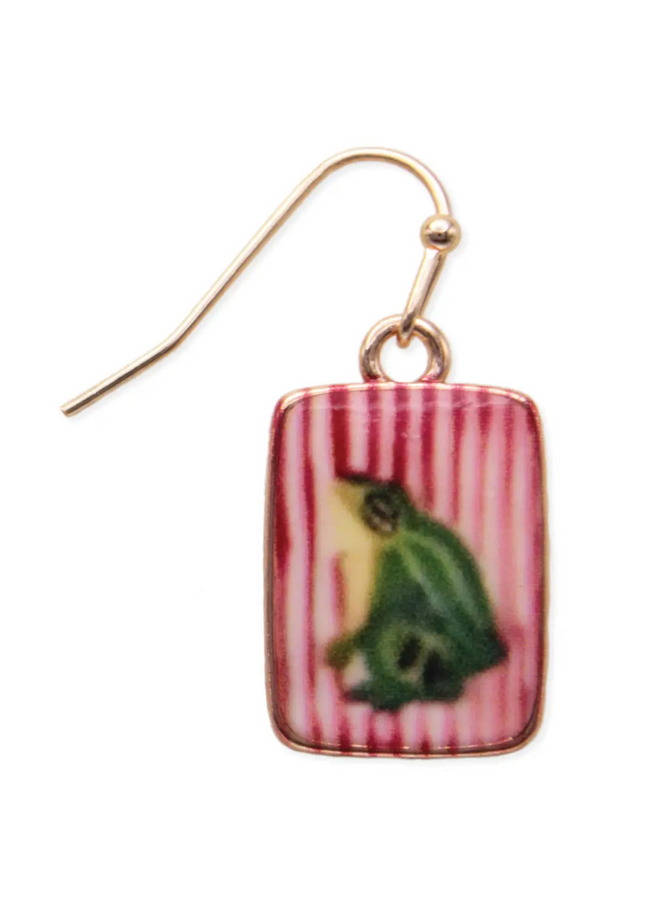 Striped Frog Earrings