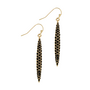 Gold & Black Crystal Dagger Earrings