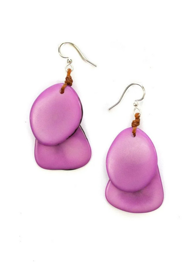 Tagua Fiesta Earrings in Violet