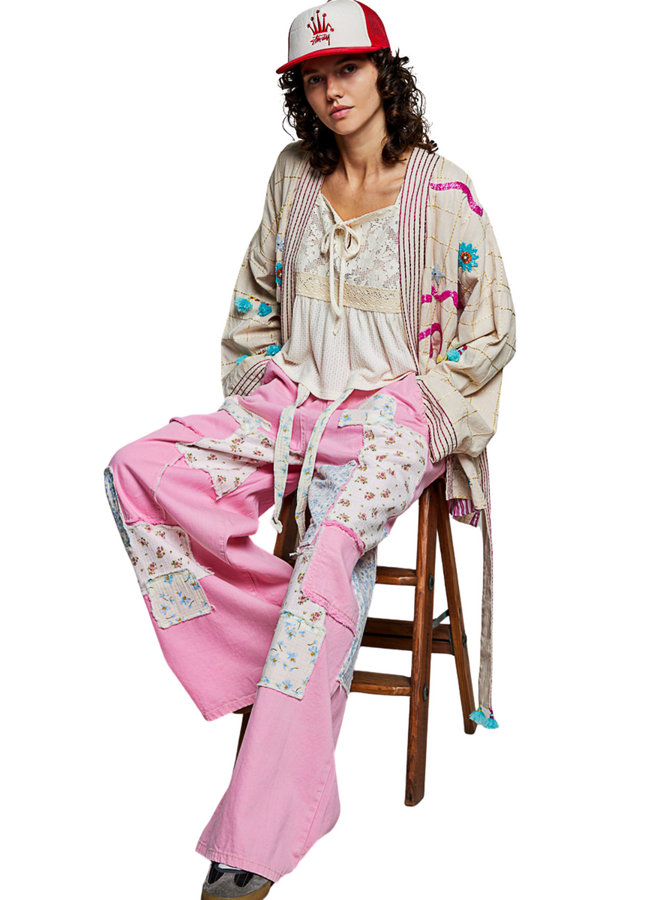 Boho Beaded Embroidered Sun Kimono