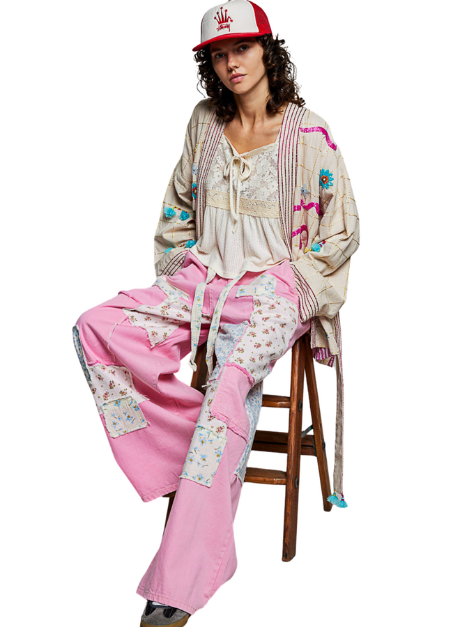 Boho Beaded Embroidered Sun Kimono
