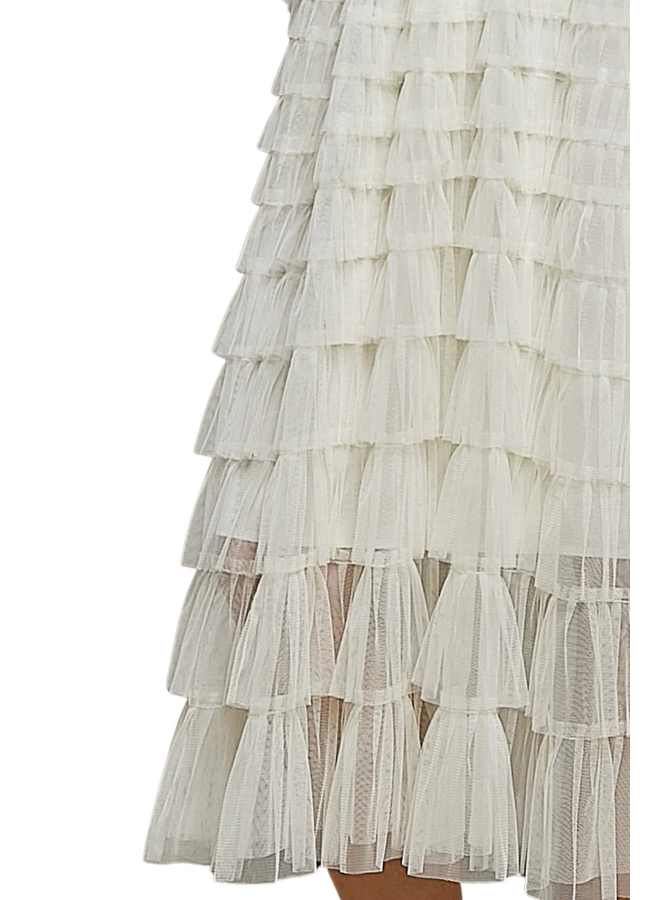 Crochet Tulle Ruffle Dress