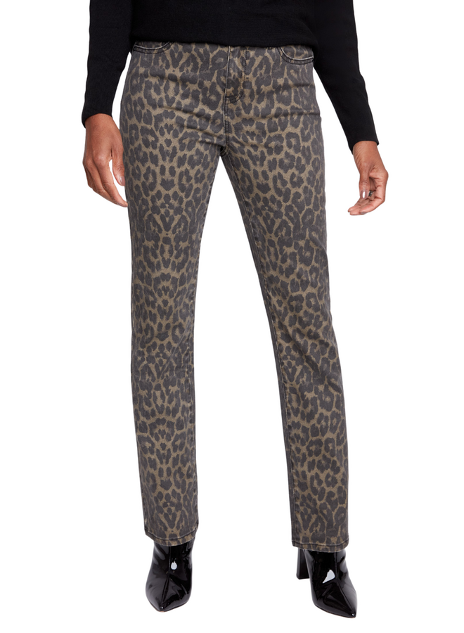 Renuar Leopard Print Slim Ankle Jean