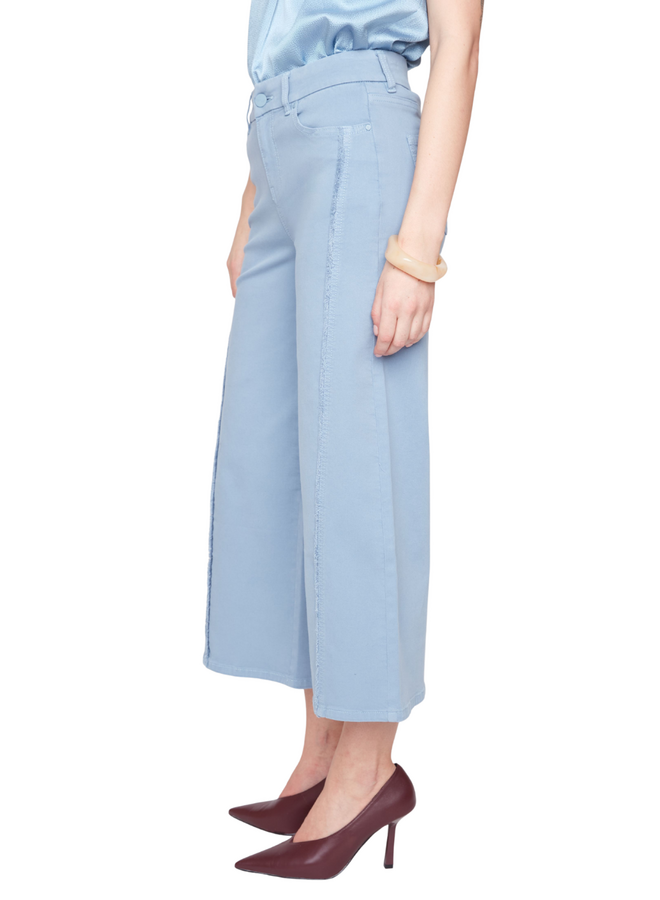 Renuar Seamed Crop Wide Leg Pant in Ashley Blue