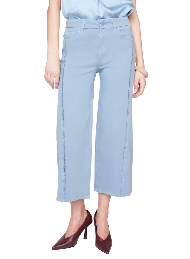 Renuar Seamed Crop Wide Leg Pant in Ashley Blue