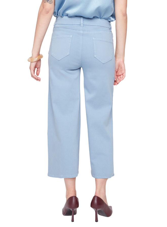 Renuar Seamed Crop Wide Leg Pant in Ashley Blue