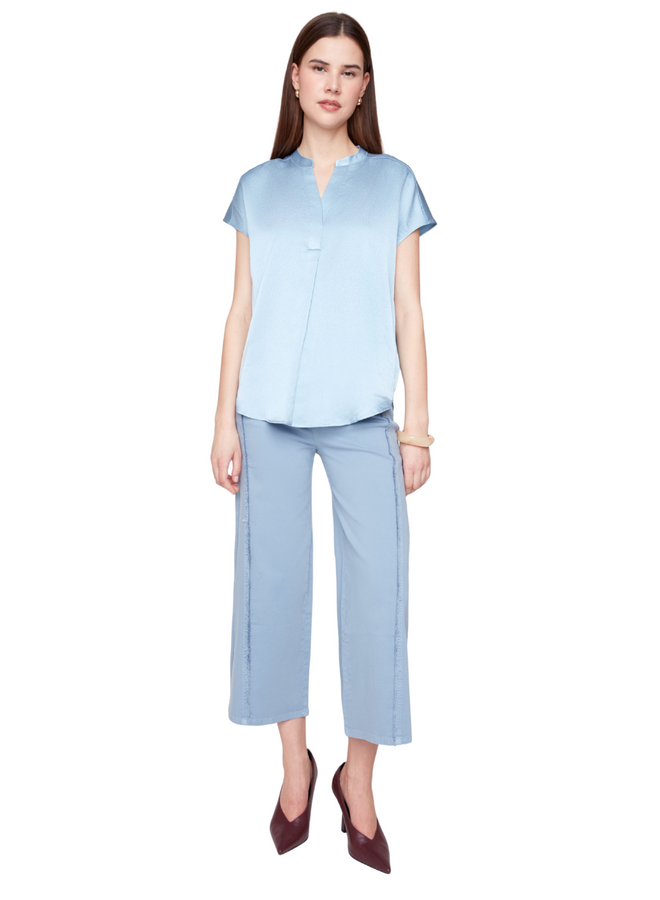 Renuar Essential Short Sleeve Pebble Top in Ashley Blue