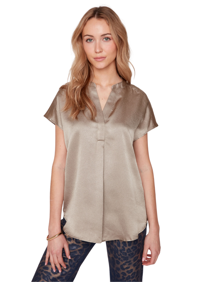 Renuar Essential Short Sleeve Pebble Top in Storm