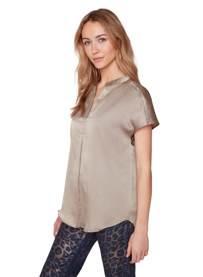 Renuar Essential Short Sleeve Pebble Top in Storm