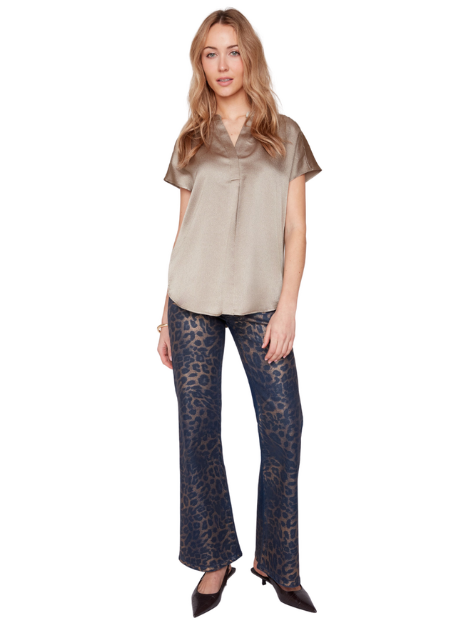 Renuar Essential Short Sleeve Pebble Top in Storm