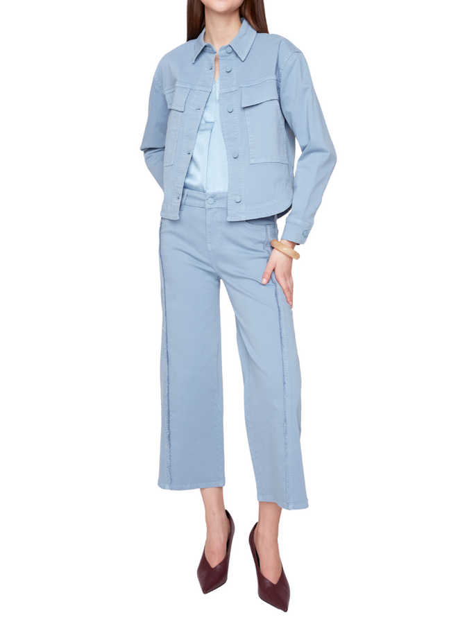 Renuar Essential Short Sleeve Pebble Top in Ashley Blue