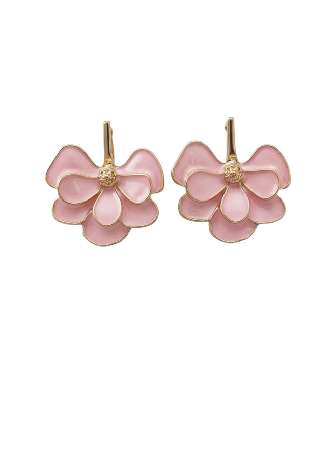 Pink Ginkgo Leaf Earrings