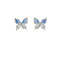 Silver & Blue Butterfly Earrings