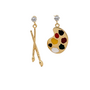 Artist Brush & Palette Asymmetrical Earrings