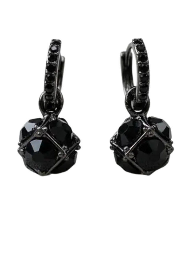Black Crystal Drop Earrings