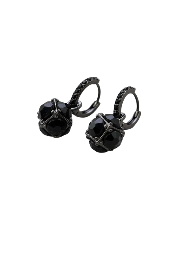 Black Crystal Drop Earrings