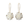 White Faceted Flower Earrings