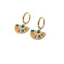 Emerald Fan Drop Earrings in Gold