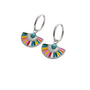 Emerald Fan Drop Earrings in Silver