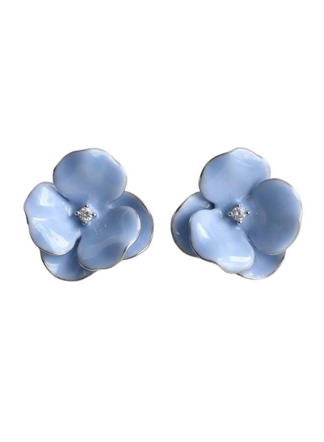 Blue Floral Earrings